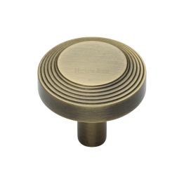 Heritage Brass Cabinet Knob Ridge Design 32mm Antique Brass finishUK Registered Design Number 6194410