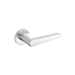 Tupai Rapido 5S Line Torrao Lever Door Handle on 5mm Slimline Round Rose - Satin Chrome