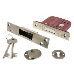 Atlantic 5 Lever Key Deadlock [BS] 2.5" - Antique Brass