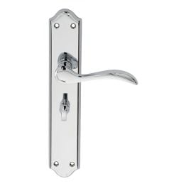 Madrid Lever On Long Wc Backplate - Polished Chrome