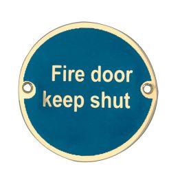 Stainless Steel Fire Door Keep Shut 75mm Polished Brass - By Frelan Hardware - JS100PB