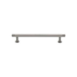 Heritage Brass Cabinet Pull Contour Design with 16mm Rose 128mm CTC Satin Nickel finish