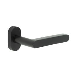CR-101 Black Multi Point Oval Rose Door Handle - By Frelan Hardware - CR-101C4MB