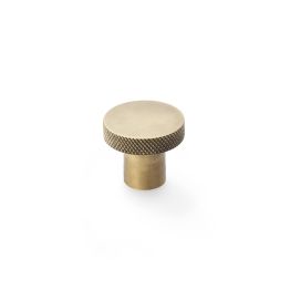 Alexander & Wilks - Hanover Knurled Circular Cupboard Knob - Antique Bronze - 30mm