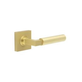 Westminster Door Handles Square Plain Satin Brass - By Frelan Hardware - BUR30KIT240