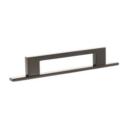 Millhouse Brass Empire Slim Cabinet Pull Handle on Backplate 128mm - Urban Dark Bronze