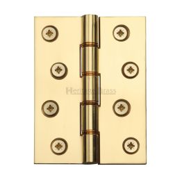 Heritage Brass Hinge Brass with Phosphor Washers 4" x 3" Polished Brass finish