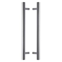 Heritage Brass Back to Back Door Pull Handle Bar Design 457mm Polished Chrome Finish
