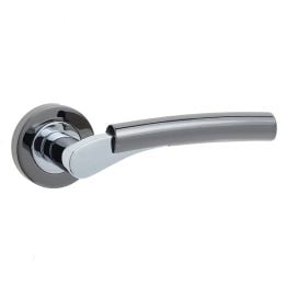Arkus Door Handle on Rose Polished Chrome/Polished Black Nickel - By Frelan Hardware - JV760PCBN