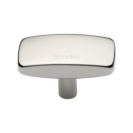Heritage Brass Cabinet Knob Rectangular Design 47mm Polished Nickel finish