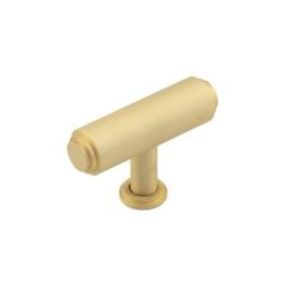 Belgrave T Bar Stepped Cupboard Knobs Satin Brass - By Frelan Hardware - BUR502SB