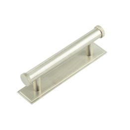 Hoxton Wenlock Cabinet Handles 96mm Ctrs Stepped Backplate Satin Nickel - By Frelan Hardware - HOX-150SN-6050SN