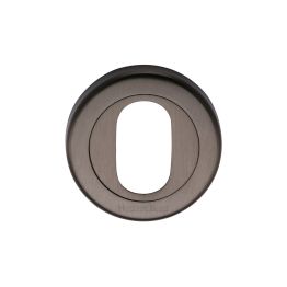Heritage Brass Oval Profile Cylinder Escutcheon Matt Bronze finish