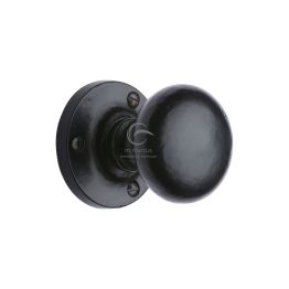 Black Iron Rustic Mortice Knob on Rose Alveley Design
