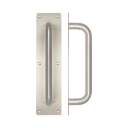 Stainless Steel Pull Handles w/ Plate 300x19mm Satin Stainless Steel - By Frelan Hardware - JSS1602