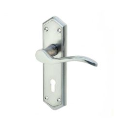 Paris Suite Door Handles on Lockplate Satin Chrome - By Frelan Hardware - JV280SC