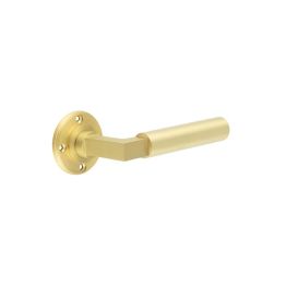 Westminster Door Handles No Rose Satin Brass - By Frelan Hardware - BUR30SB