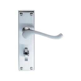 Contract Victorian Scroll Lever On Wc Backplate - Satin Chrome