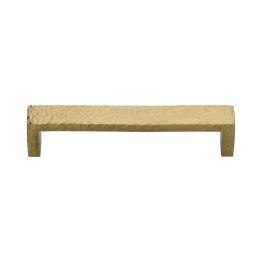 Heritage Brass Cabinet Pull Hammered Wide Metro Design 128mm CTC Satin Brass Finish