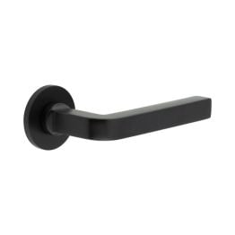 CR-104 Black Fixed Dead Round Rose Door Handle - By Frelan Hardware - CR-104A3MB