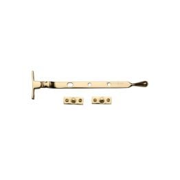 Heritage Brass Casement Window Stay Ball Design 8" Polished Brass Finish