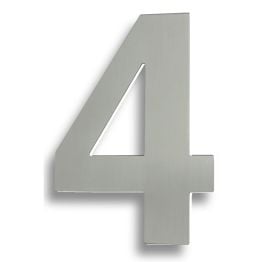 Stainless Steel 7" Numerals (0-9) (Number 4) - Satin Stainless Steel
