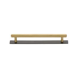 Heritage Brass Cabinet Pull Knurled Design with Plate 128mm CTC Matt Bronze/Satin Brass Finish