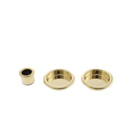 AGB Round Sliding Door Flush Pull - Polished Brass