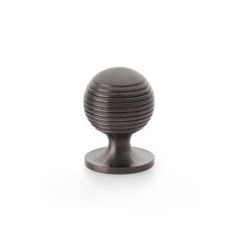 Alexander & Wilks - Caesar Cupboard Knob on Round Rose - Dark Bronze PVD - 32mm