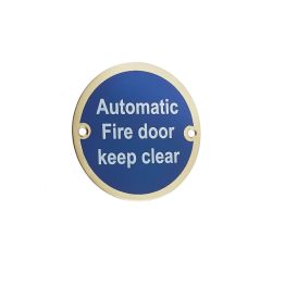Stainless Steel Automatic Fire Door Keep Clear 75mm Polished Brass - By Frelan Hardware - JS110PB