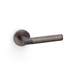 Alexander & Wilks - Harrier Knurled Lever on Round Rose - Dark Bronze PVD