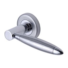 Sorrento Door Handle Lever Latch on Round Rose Fluo Design Apollo finish