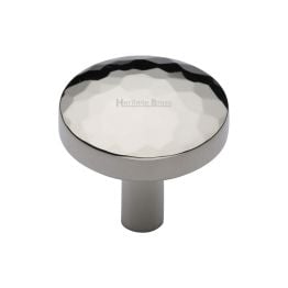 Heritage Brass Cabinet Knob Hammered Design 32mm Polished Nickel finish
