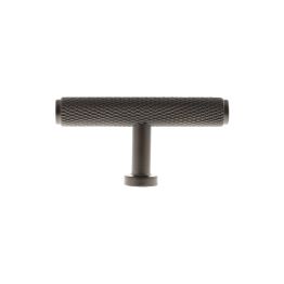 Millhouse Brass Eiffel Knurled T-Bar Cabinet Knob Handle - Urban Dark Bronze