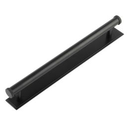 Hoxton Wenlock Cabinet Handles 224mm Ctrs Stepped Backplate Matt Black - By Frelan Hardware - HOX-160MB-6060MB