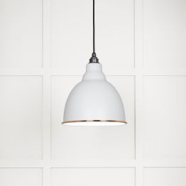 White Gloss Brindley Pendant in Flock