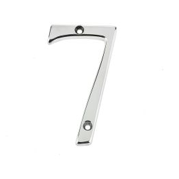 Jedo 75mm Screw Fix Numerals Polished Chrome No. 7 - By Frelan Hardware - JNPC-7