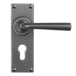 Pastow Lever Handle on Backplate (Euro) - Forged Steel
