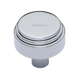 Heritage Brass Cabinet Knob Round Deco Design 32mm Polished Chrome finish