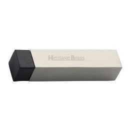Heritage Brass Door Stop Square Wall Mounted Design Satin Nickel Finish