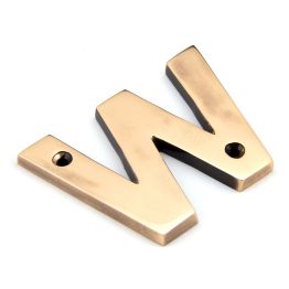 Polished Bronze Letter W