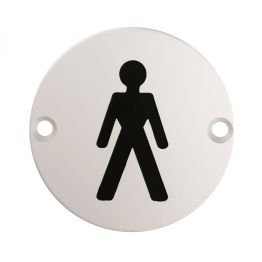 Signage Male Symbol - Satin Stainless Steel