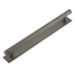 Hoxton Nile Cabinet Handles 224mm Ctrs Stepped Backplate Dark Bronze - By Frelan Hardware - HOX-360DB-6060DB