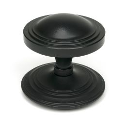 Matt Black Art Deco Centre Door Knob