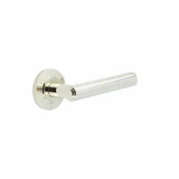 Richmond Door Handles Chamfered Rose Polished Nickel - By Frelan Hardware - BUR45KIT158