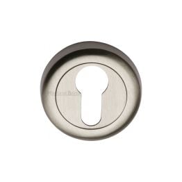 Heritage Brass Euro Profile Cylinder Escutcheon Satin Nickel Finish