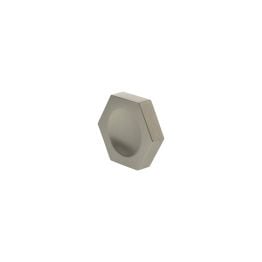 Millhouse Brass Pennington Hexagonal Finger Pull Cabinet Knob Handle - Satin Nickel
