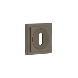 Burlington Standard Keyway Escutcheons Square Stepped Rose Dark Bronze - By Frelan Hardware - BUR-60DB-173DB