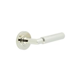 Piccadilly Door Handle on Plain Rose Polished Nickel - By Frelan Hardware - BUR40KIT157