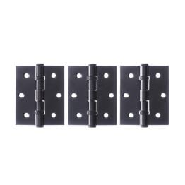 Atlantic Ball Bearing Hinges 3" x 2.5" x 2.5mm - Matt Black (Set of 3)